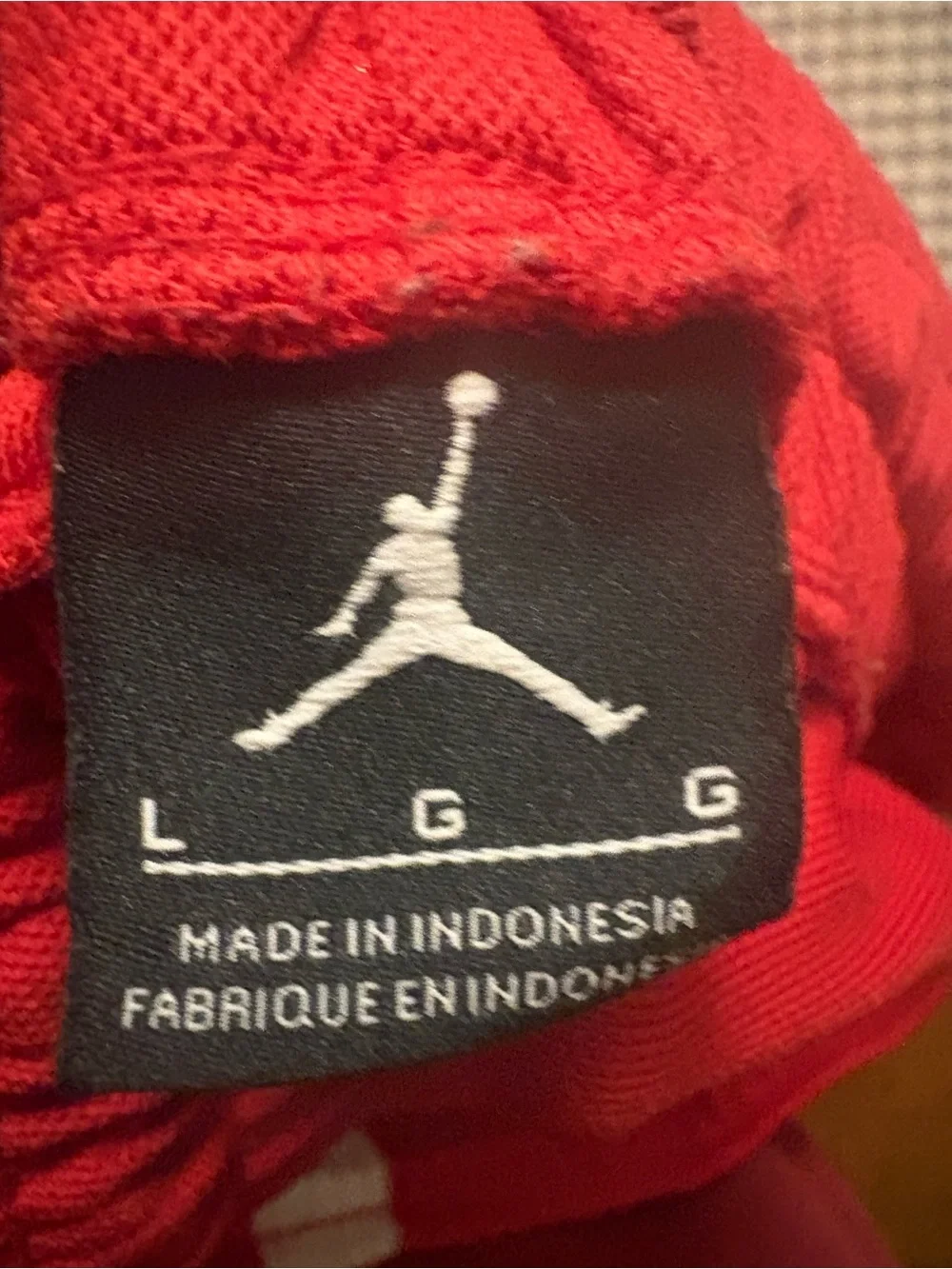 Jordan Red baggy Sweatpants with White Side Stripes and embroidered jumpman